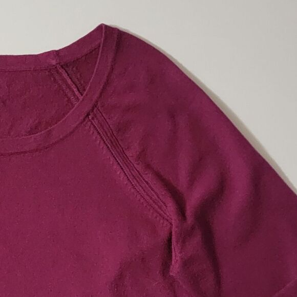 LOFT Burgundy Raglan Sleeve Scoop-neck Sweater - Picture 9 of 13